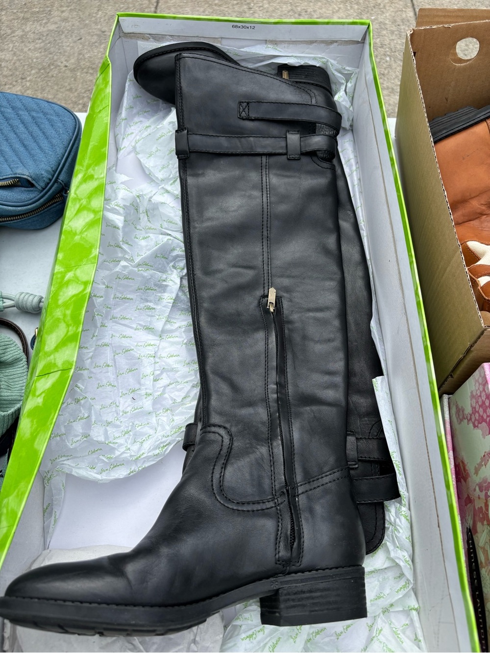 Ladies Black Leather Over The Knee Boots Sam Edelman - Picture 3 of 9